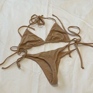 Frankie’s Bikini set tan Beige size medium